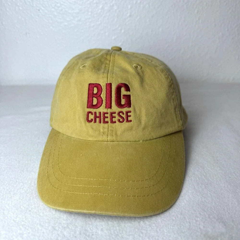 Murrays Big Cheese Hat Yellow Leather Adjustable Strapback Cap Adams Cotton
